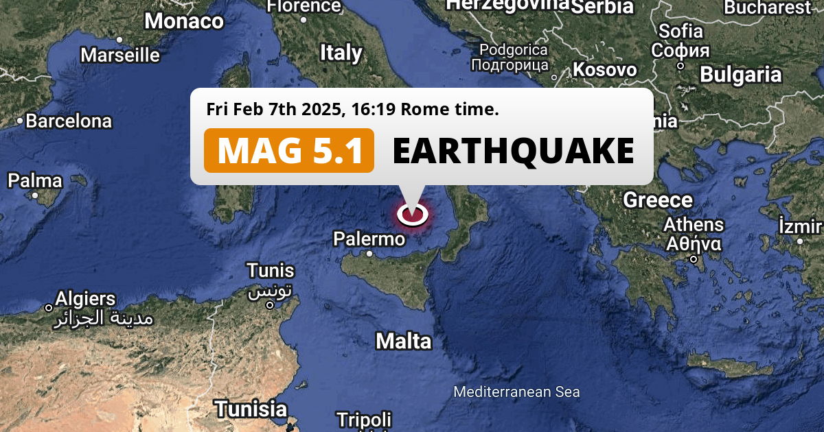 Significant M5.1 Earthquake struck on Friday Afternoon in the Tirreno ...