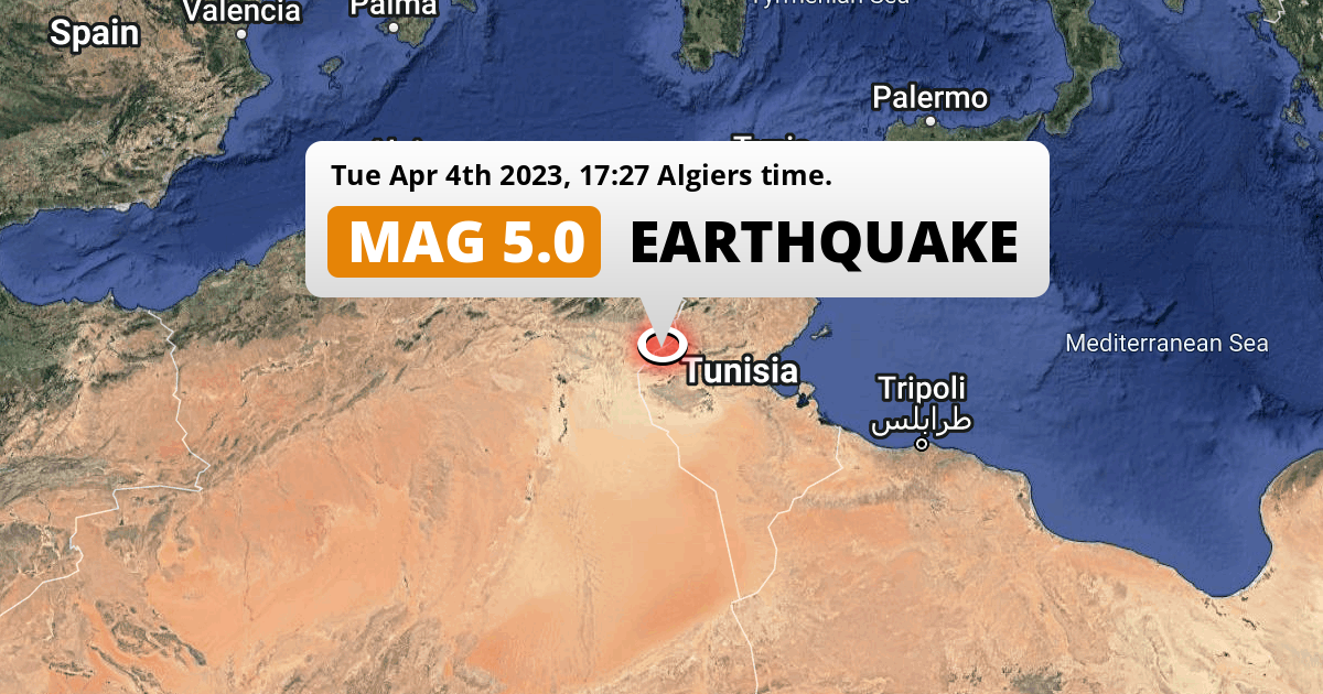 Shallow M5.0 Earthquake struck on Tuesday Afternoon near Ar Rudayyif in