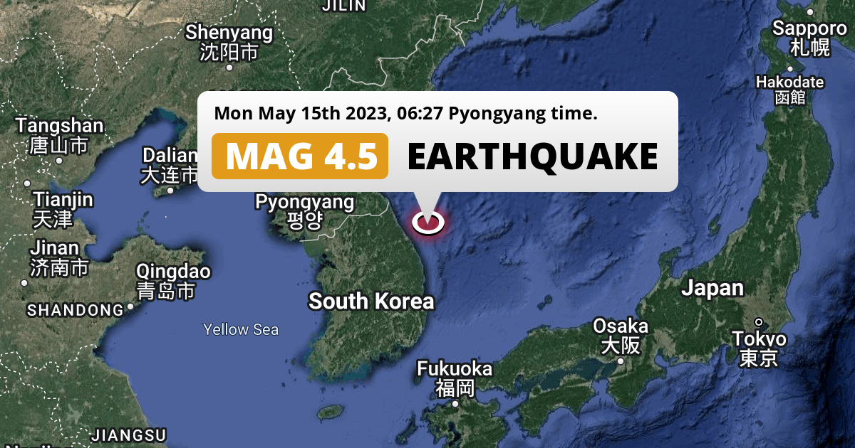 On Monday Morning a Shallow M3.9 Earthquake struck in the Sea of Japan