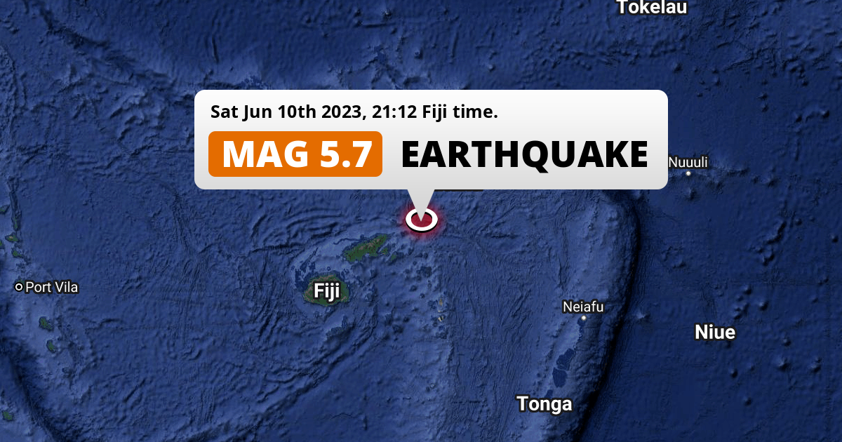 On Saturday Evening a Shallow M5.7 Earthquake struck in the South