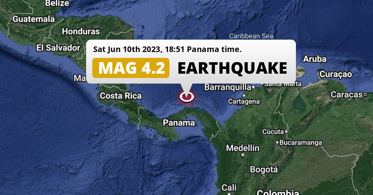 Shallow M4.2 Earthquake struck on Saturday Evening in the Caribbean Sea