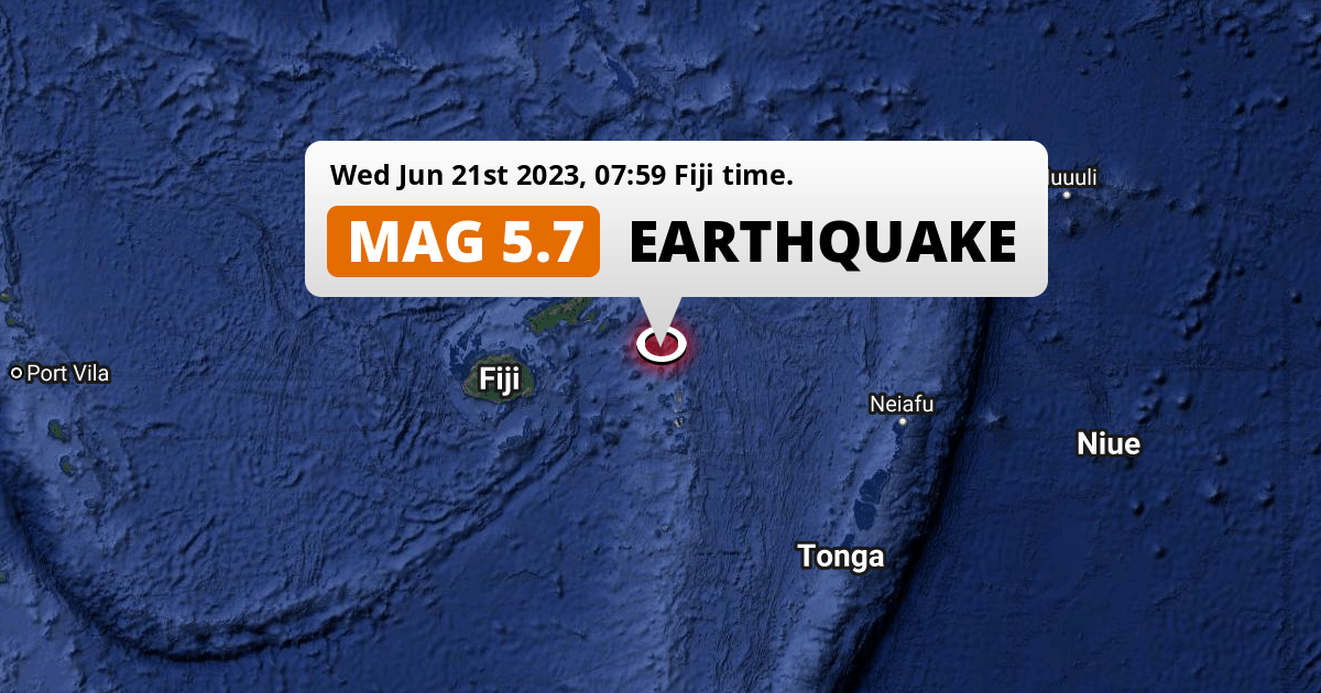 Significant M5.7 Earthquake hit in the South Pacific Ocean 225km from