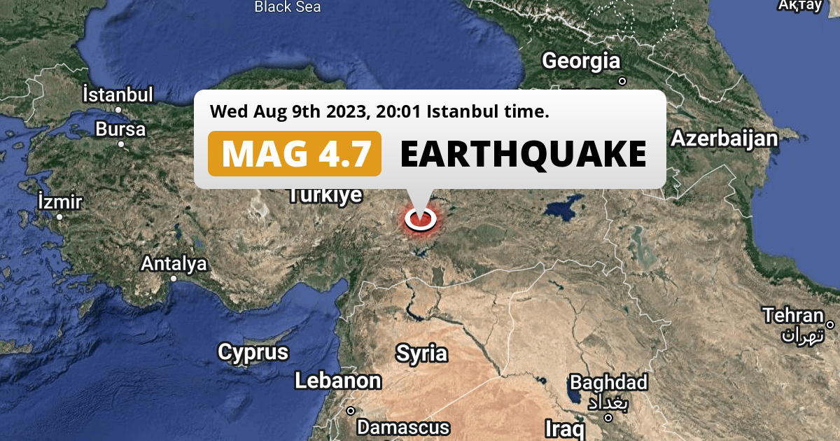 On Wednesday Evening a Shallow M4.2 FORESHOCK struck near Malatya in ...