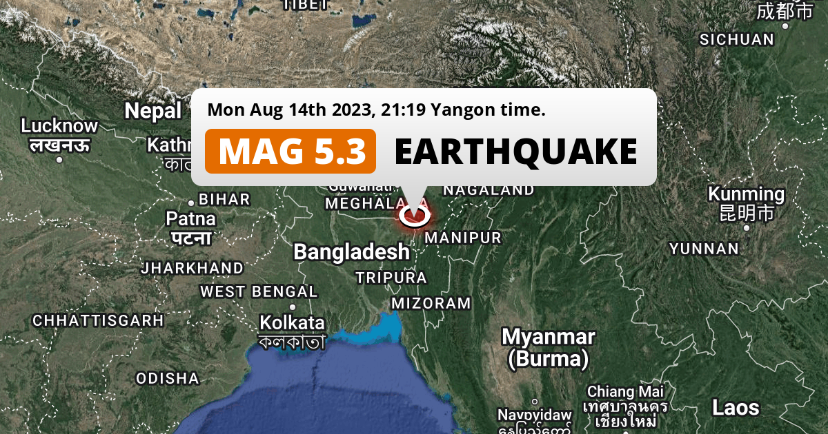 Significant M5.3 Earthquake hit near Sylhet in Bangladesh on Monday ...