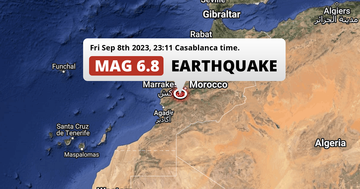 On Friday Evening a DESTRUCTIVE M6.8 Earthquake struck near Marrakesh