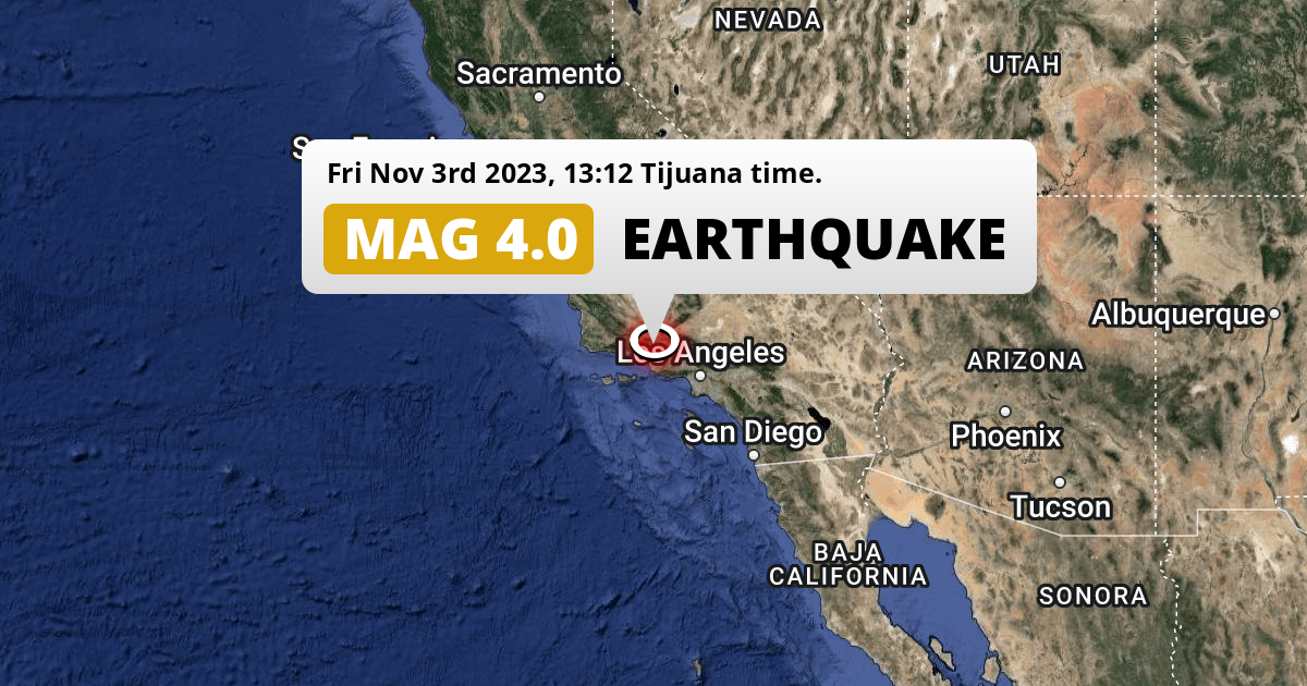 On Friday Afternoon a Shallow M4.0 Earthquake struck near Oxnard in The