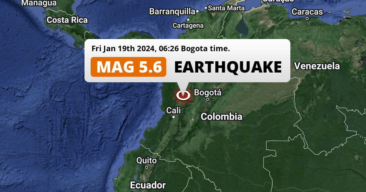 Significant M5.6 Earthquake struck on Friday Morning near Cartago in