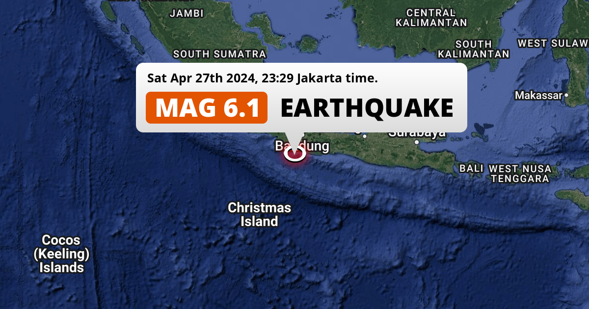 Strong M6.1 Earthquake Hit 43mi From Indonesia On Saturday Evening.