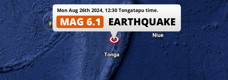 Strong M6.1 AFTERSHOCK struck on Monday Afternoon in the South Pacific Ocean 152km from Nuku‘alofa (Tonga).