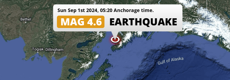  M4.6 Earthquake hit 121mi from Anchorage in The United States on Sunday Night.