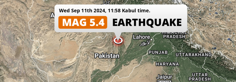 Shallow M5.4 Earthquake hit near Layyah in Pakistan on Wednesday Afternoon.