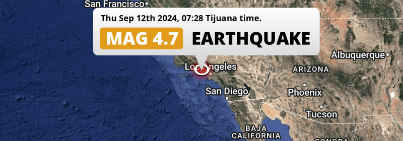 Shallow M4.7 Earthquake hit near Thousand Oaks in The United States on Thursday Morning.