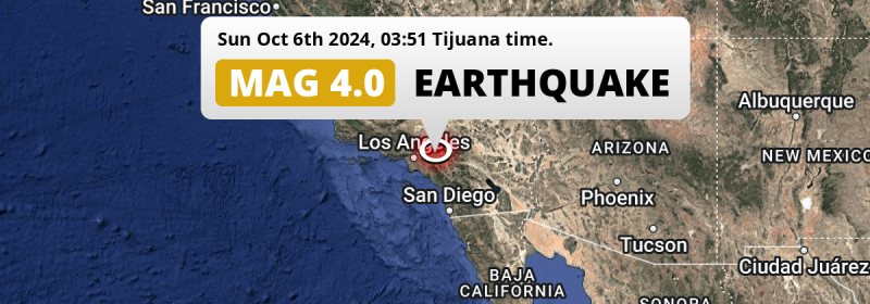 On Sunday Night a Shallow M4.0 Earthquake struck near Ontario in The United States.