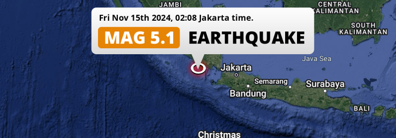 Significant M5.1 Earthquake hit in the Indian Ocean 125km from Bandar Lampung (Indonesia) on Friday Night.