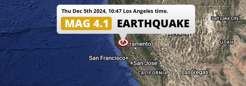 Shallow M4.3 Earthquake struck on Thursday Morning near Santa Rosa in The United States.