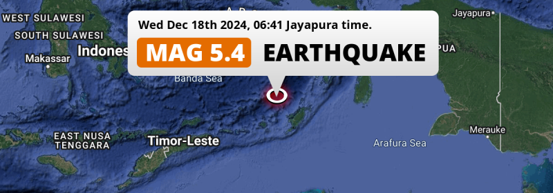 Significant M5.2 Earthquake hit in the Banda Sea on  .