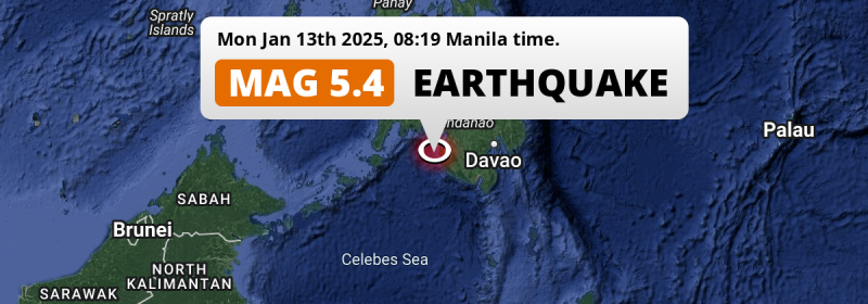  M4.9 AFTERSHOCK struck on Monday Morning in the Sulawesi Sea near Malingao (The Philippines).