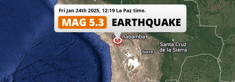 Significant M5.3 Earthquake struck on Friday Morning 102km from Arica in Chile.