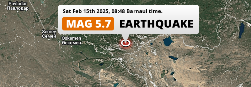 Unusually powerful M5.7 Earthquake struck on Saturday Morning 272km from Gorno-Altaysk in Russia.