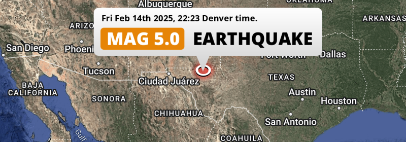 Shallow M5.0 Earthquake struck on Friday Evening near Carlsbad in The United States.