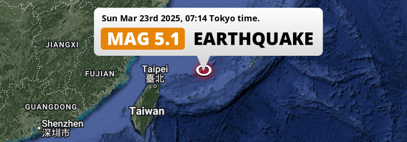 Significant M5.1 Earthquake hit in the East China Sea 115km from Hirara (Japan) on Sunday Morning.