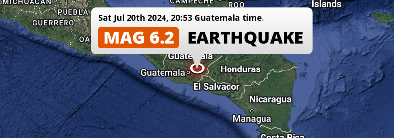 Strong M6.2 Earthquake hit near Jalapa in Guatemala on Saturday Evening.