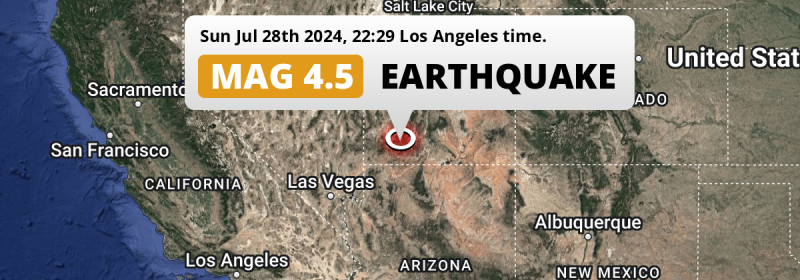 On Sunday Evening a Shallow M4.5 Earthquake struck near Cedar City in The United States.